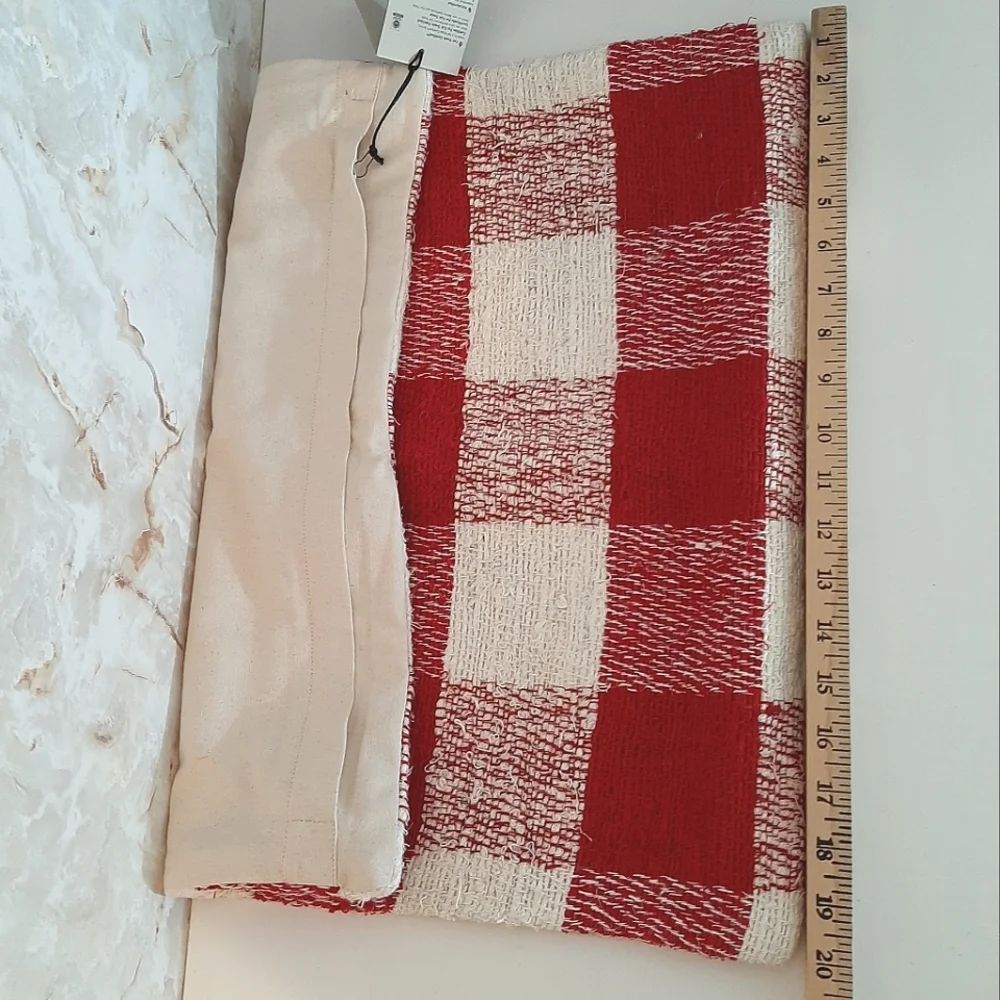 West Elm Buffalo Check Linen Pillow Cover